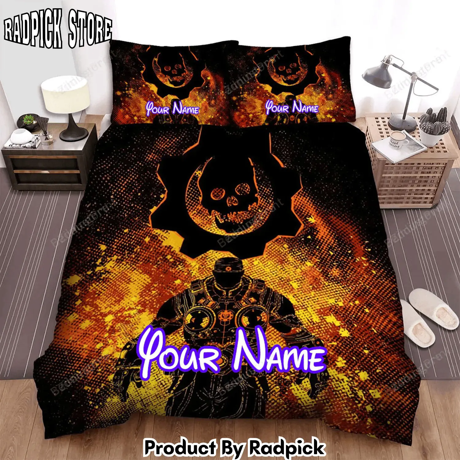 Radpick anime art gear bed sheets duvet cover personalized name bedding sets rp3278776